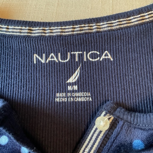 Nautica Navy Blue Button-Up with Polka Dots - Picture 6 of 8